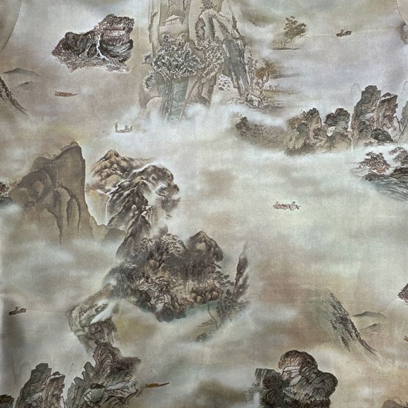 Chemise Et Cie Button Down Shirt Oriental Mist Polyester Vintage 70s Mens M - Picture 7 of 8